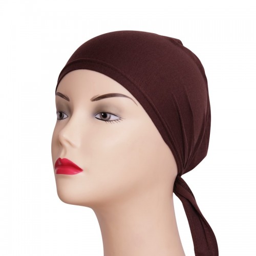 Dark Brown Simple Plain Bonnet - Khimar Online