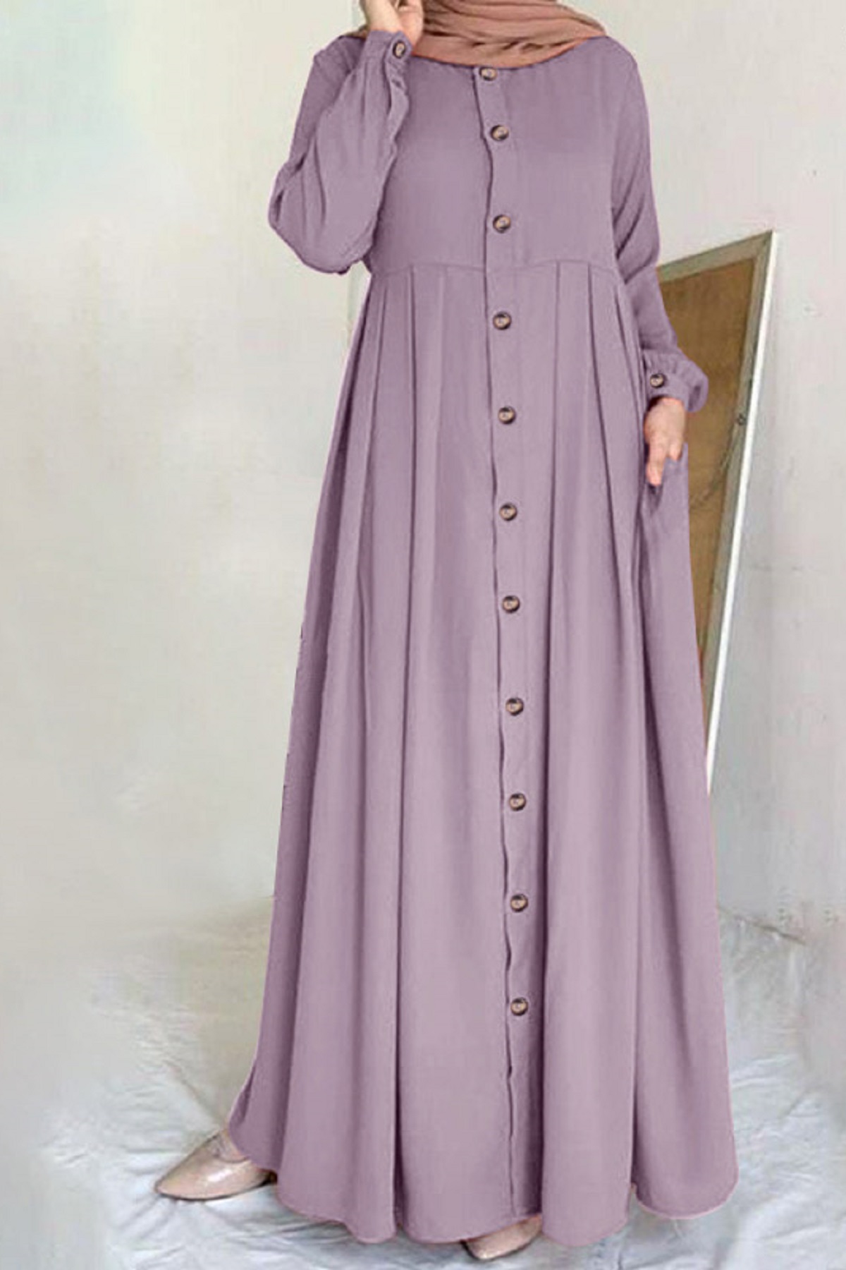 Buttoned Abaya - Khimar Online