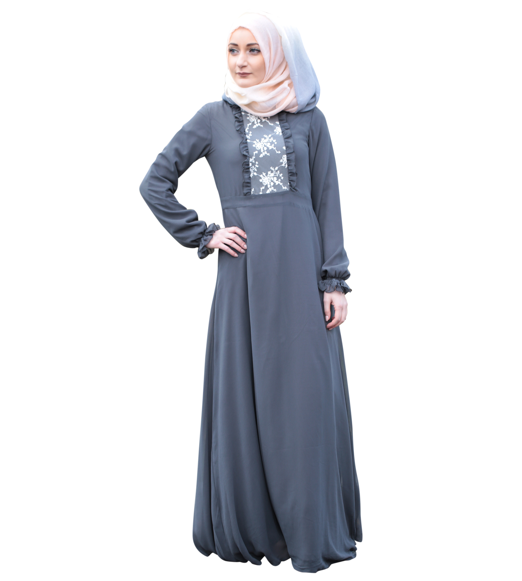 Grey Crochet - Khimar Online